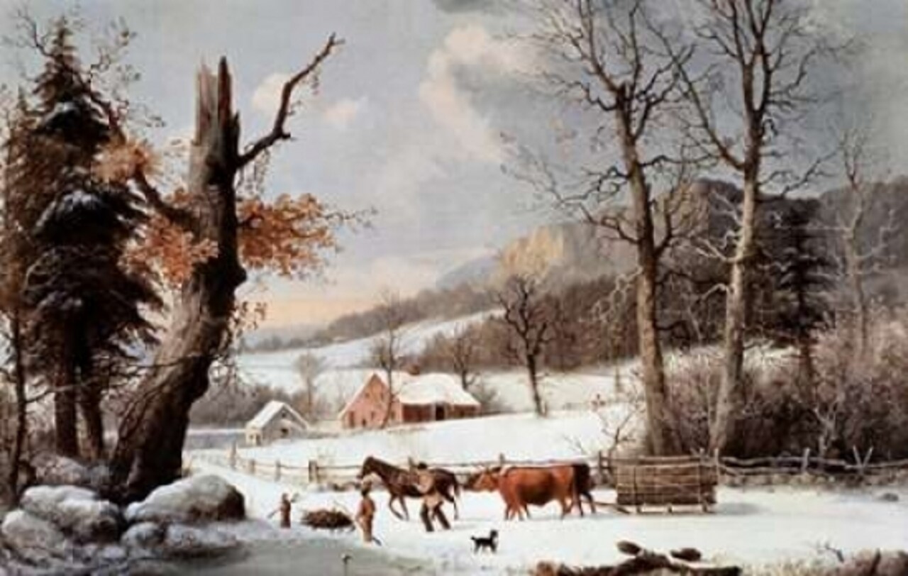 Winter In The Country - Homeward From The Wood-Lot Poster Print by Currier and Ives - Item # VARPDX277226